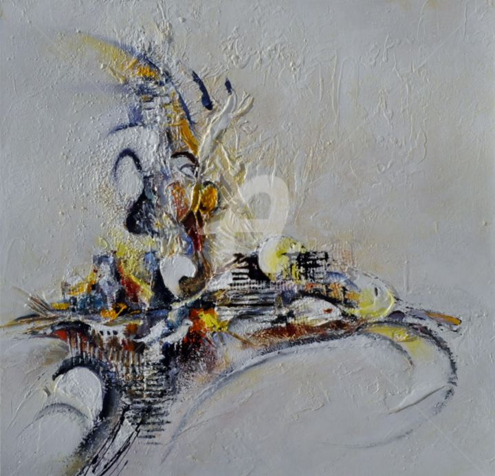 Painting titled "Réjouissance" by Aurel-Laure31, Original Artwork, Oil