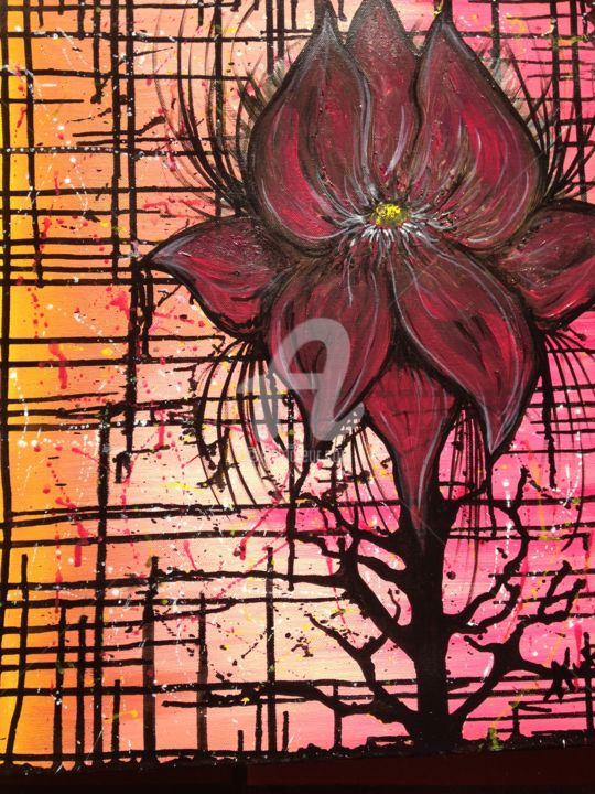 Painting titled "la fleur" by Aurelia La Beletta, Original Artwork