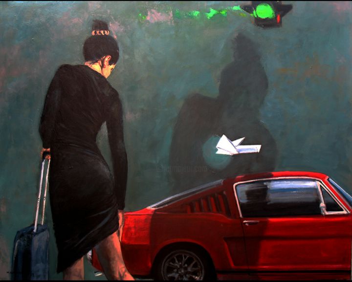 Painting titled "viajera en el tiempo" by Maldonado, Original Artwork