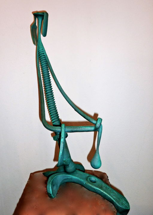 Skulptur mit dem Titel "The melting point" von Aureliano De Aguiar, Original-Kunstwerk, Metalle