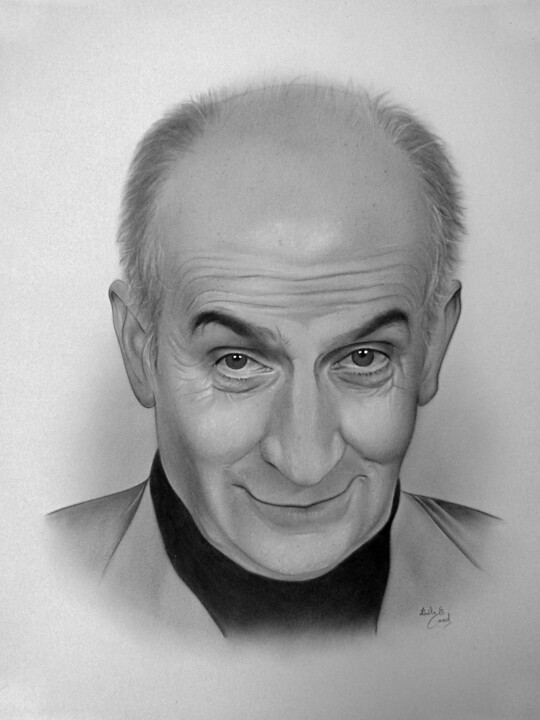 Peinture intitulée "Louis de Funès" par Aurelie Emond, Œuvre d'art originale, Huile