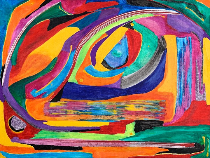 Картина под названием "Painting inspired M…" - Aurelie Freoua, Подлинное произведение искусства, Масло