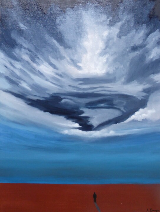 Pintura titulada "Storm" por Aurélie Goarzin, Obra de arte original, Oleo Montado en Bastidor de camilla de madera
