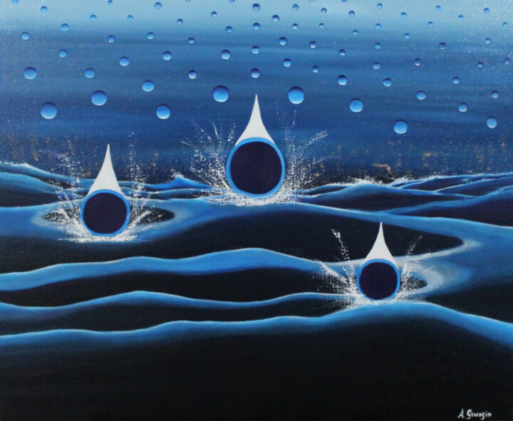 "Fais tomber la pluie" başlıklı Tablo Aurélie Goarzin tarafından, Orijinal sanat, Petrol Ahşap Sedye çerçevesi üzerine monte…