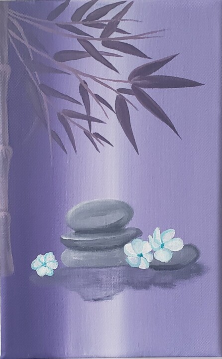 Painting titled "Jardin zen" by Aurelie Vial, Original Artwork, Acrylic