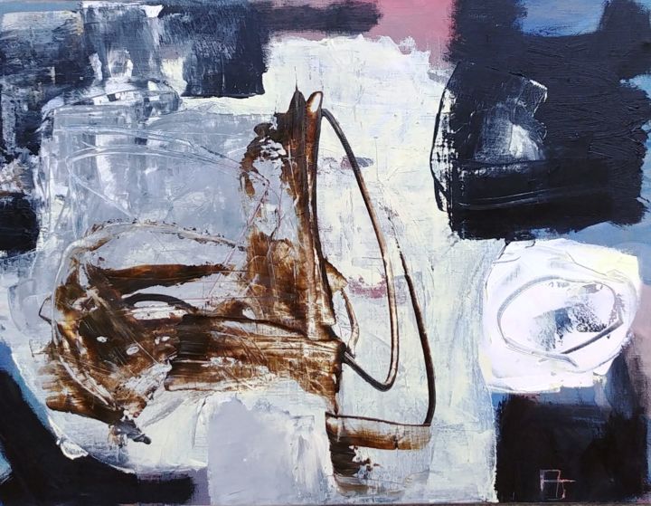Картина под названием "Wild Abstract" - Aurélie Jeannin, Подлинное произведение искусства, Масло Установлен на Деревянная ра…