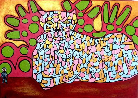 Painting titled "Grenadine" by Aorlius, Original Artwork, Acrylic