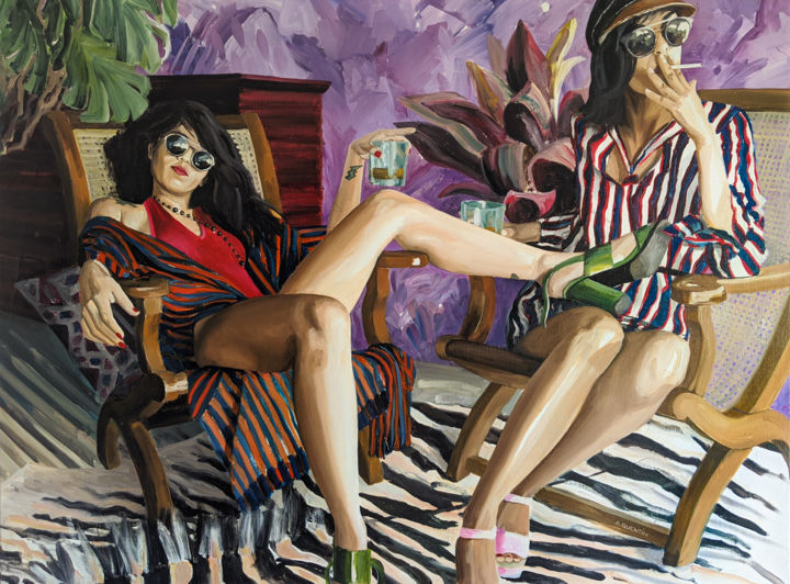 Peinture intitulée "Le Mariage Collectif" par Aurélie Quentin, Œuvre d'art originale, Huile Monté sur Châssis en bois