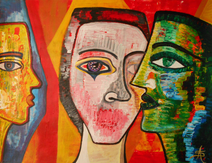 Peinture intitulée "Ombres colorées" par Aurélie Sarrazin, Œuvre d'art originale, Acrylique
