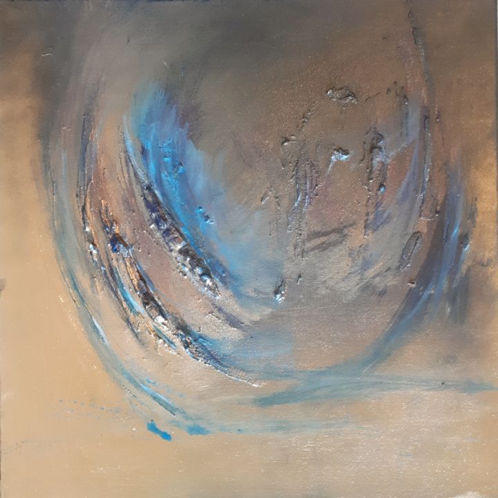 Painting titled "Orage" by Auriane Phillippon, Original Artwork, Acrylic Mounted on Wood Stretcher frame