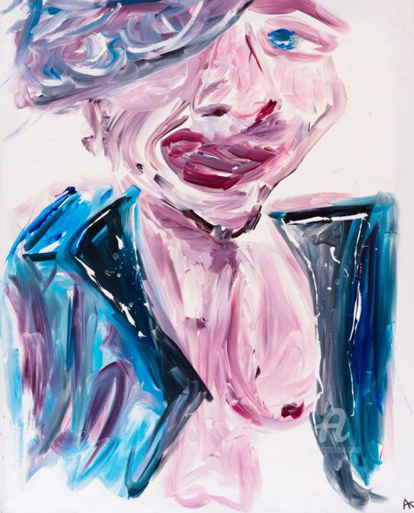 Peinture intitulée "Femme-bourgeoise, r…" par Aurkeo, Œuvre d'art originale, Acrylique