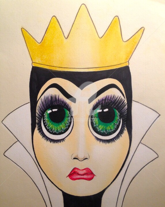 Drawing titled "Snow White Queen" by Aurorae, Original Artwork, Pastel