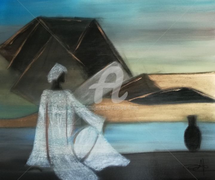 Peinture intitulée "Le regard d'evasion…" par Aurore Franc, Œuvre d'art originale, Acrylique