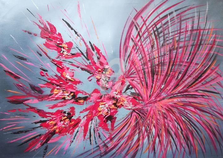 Peinture intitulée "A fleurs de rêve 50…" par Aurore Franc, Œuvre d'art originale, Acrylique