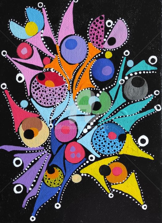 Картина под названием "Lumineux neurones" - Aurore Franc, Подлинное произведение искусства, Акрил