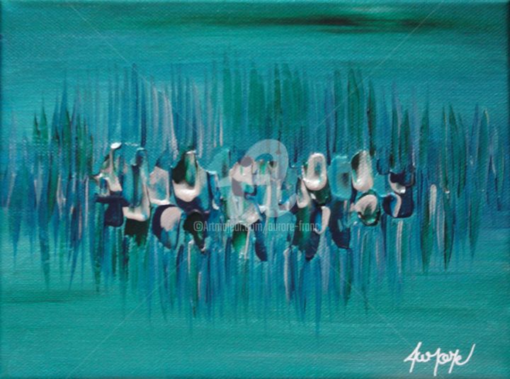 Painting titled "Parfum d'herbe coup…" by Aurore Franc, Original Artwork, Acrylic