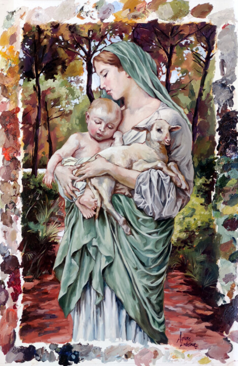 Картина под названием "Gracia Silvestre #F…" - Aurore Levasseur, Подлинное произведение искусства, Масло Установлен на Дерев…