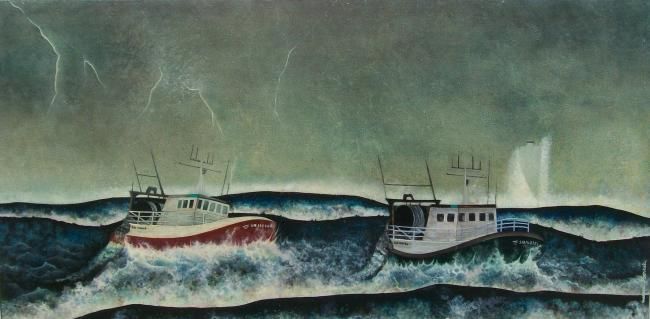 Painting titled "Tempête" by Aurore Bonnet, Original Artwork