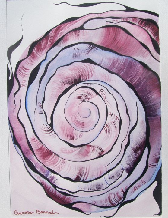 Картина под названием "Spirale du Temps" - Aurore Bonnet, Подлинное произведение искусства, Акварель