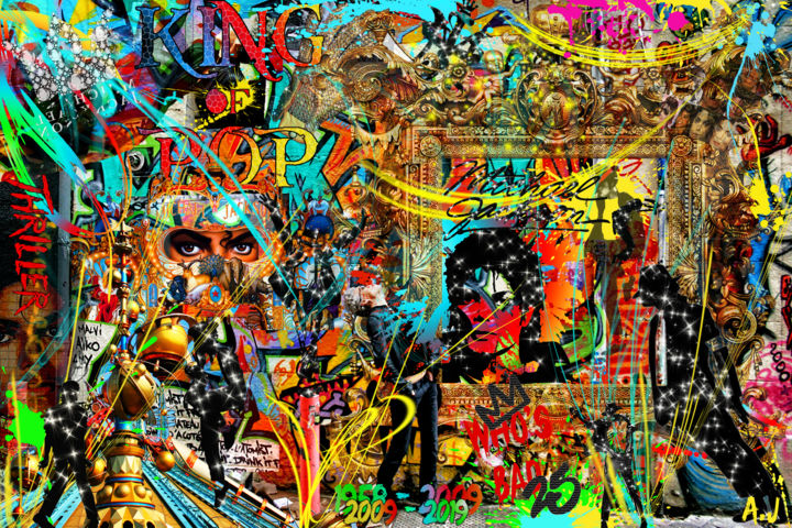 Цифровое искусство под названием "KING OF POP" - Aurore Joly, Подлинное произведение искусства, Фотомонтаж