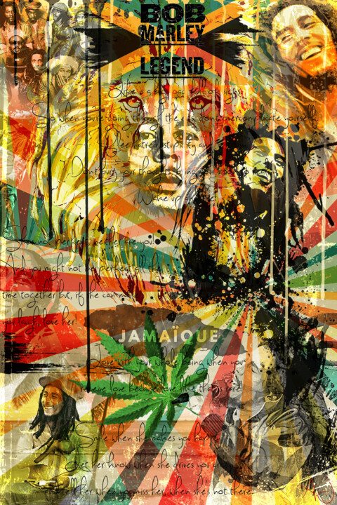 Цифровое искусство под названием "Sun Is Shining" - Aurore Joly, Подлинное произведение искусства, Цифровая живопись