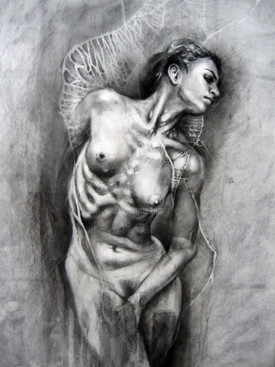 Рисунок под названием "buste de femme" - Aurore Lephilipponnat, Подлинное произведение искусства