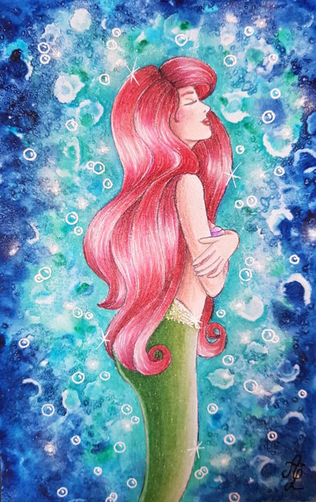 Painting titled "Ariel" by Aurore Loallyn, Original Artwork, Other