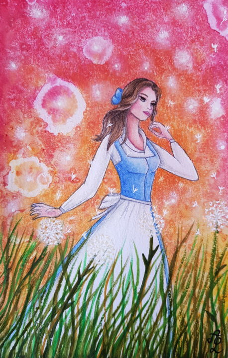 Painting titled "Belle" by Aurore Loallyn, Original Artwork, Other
