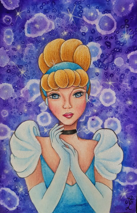 Painting titled "Cendrillon" by Aurore Loallyn, Original Artwork, Other