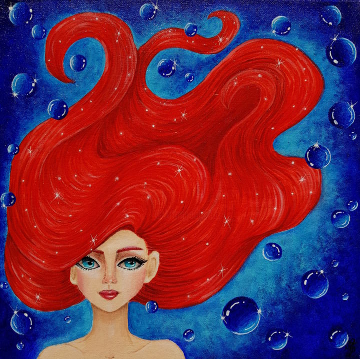 Картина под названием "Ariel" - Aurore Loallyn, Подлинное произведение искусства, Акрил