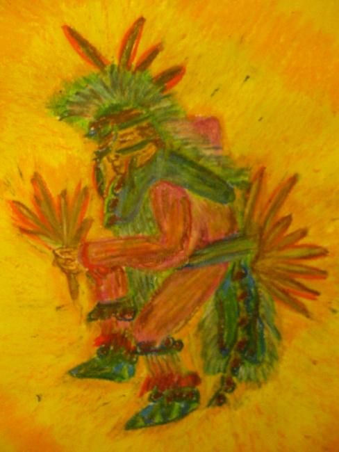 Painting titled "Fancy Dancer" by Austen, Original Art, Oil