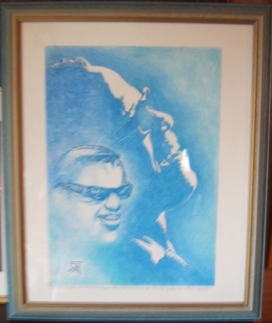 Painting titled "RAY CHARLES" by Pat, Original Artwork