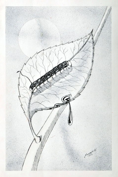 「O mandruvá」というタイトルの描画 Dimarco.Artによって, オリジナルのアートワーク, インク