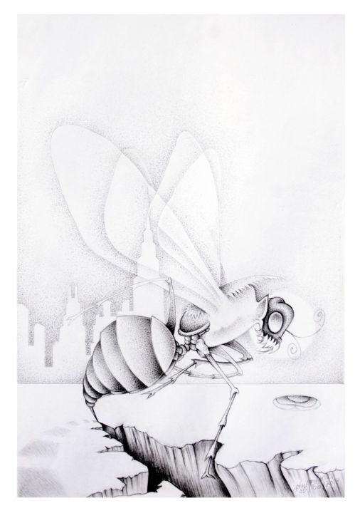 Drawing titled "A introspecção da v…" by Dimarco.Art, Original Artwork, Pencil