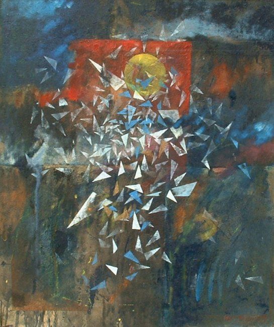 Painting titled "EXPLOSION" by Autres Artistes, Original Artwork, Oil