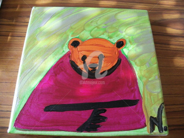 Painting titled ""PAPA BEAR"" by Little Blue Soul, Original Artwork, Acrylic