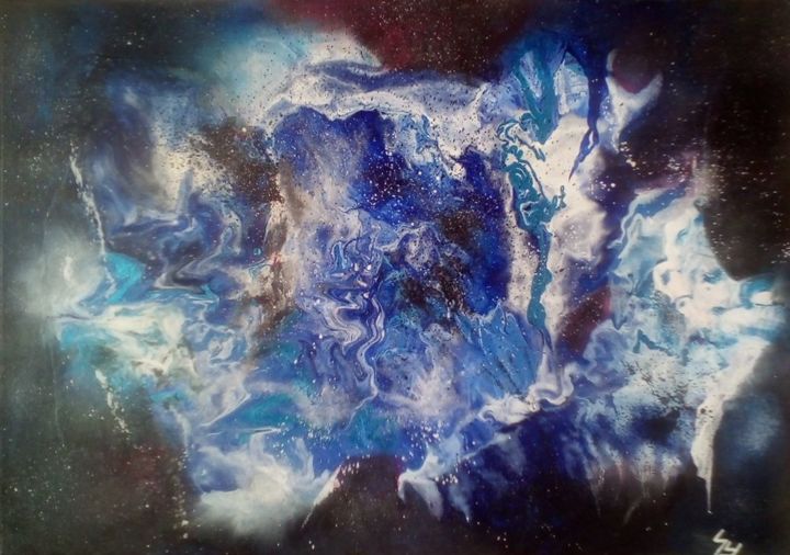 Peinture intitulée "Dispersion" par Auxsandycouleurs, Œuvre d'art originale, Acrylique