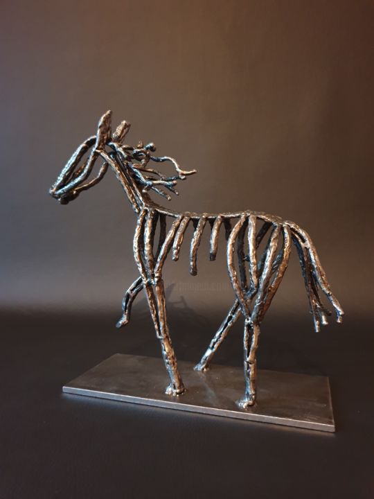 Sculpture titled "Era" by Sandrine Plumard, Original Artwork, Metals