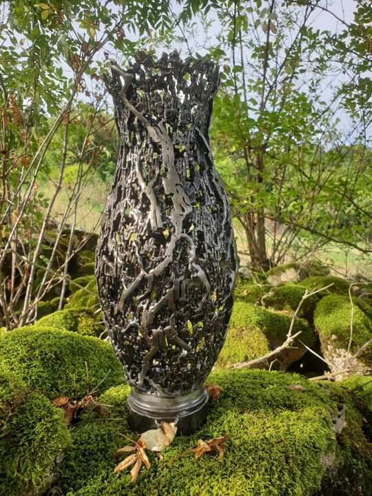 Sculpture intitulée "Vase" par Sandrine Plumard, Œuvre d'art originale, Métaux