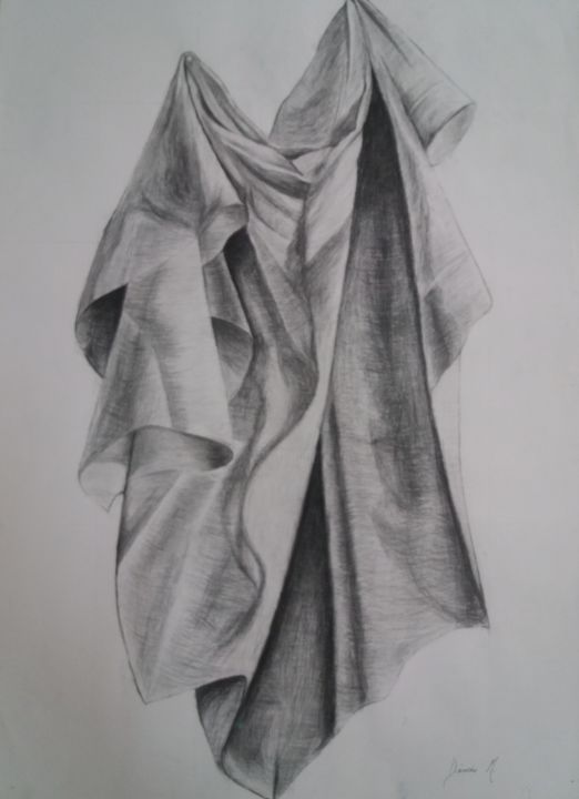 Drawing titled "Drapaj" by Mariana Dăncău, Original Artwork, Charcoal