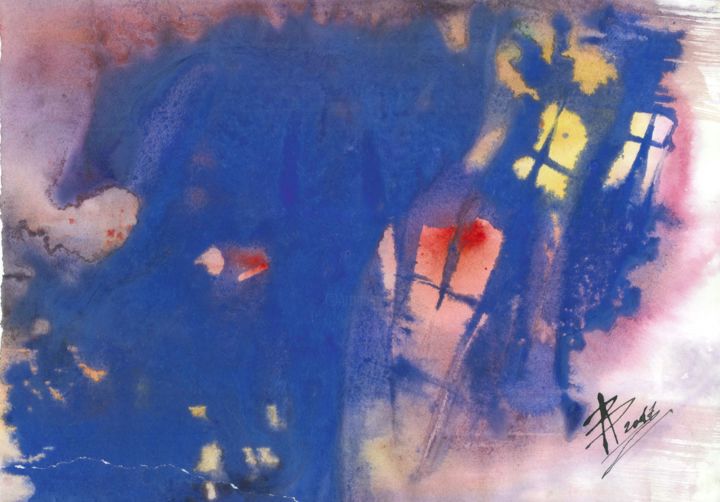 Painting titled "Окна..." by Антон Ваганов, Original Art, Watercolor