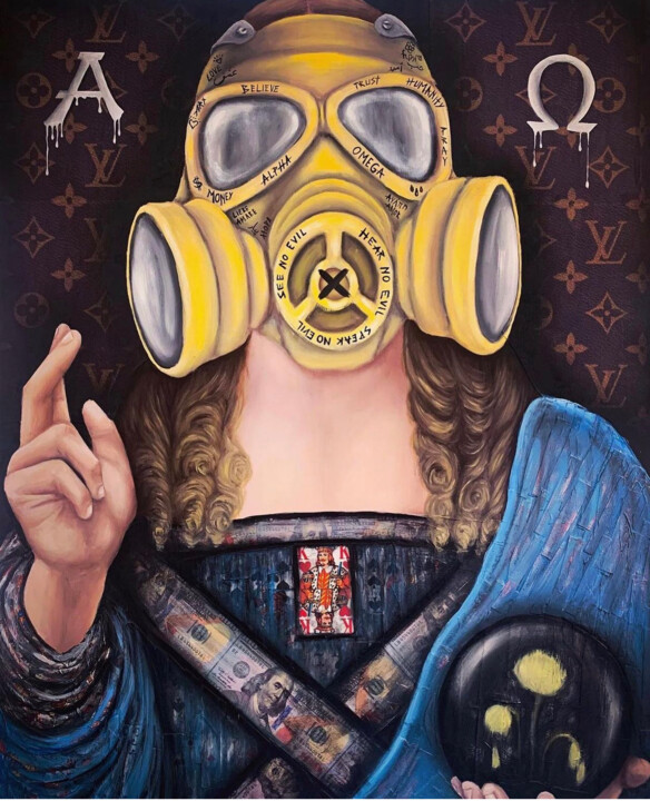 Schilderij getiteld "Alpha Omega" door Ava Moazen (ArtByAva), Origineel Kunstwerk, Olie