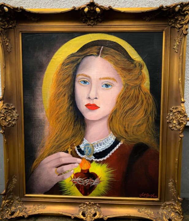 Painting titled "Holy Madonna" by Ava Moazen (ArtByAva), Original Artwork, Acrylic