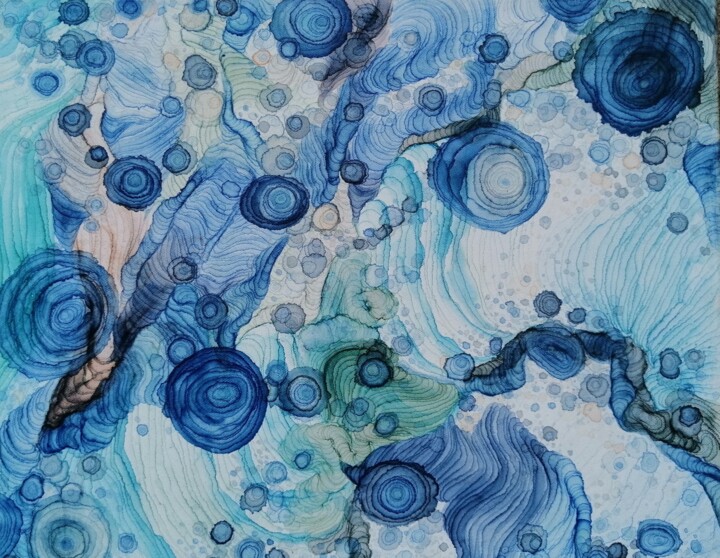 Картина под названием "Marine space" - Наталья Чайковская, Подлинное произведение искусства, Чернила