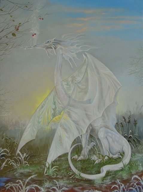 Картина под названием "Ледяной дракон" - Анна Зинковская, Подлинное произведение искусства