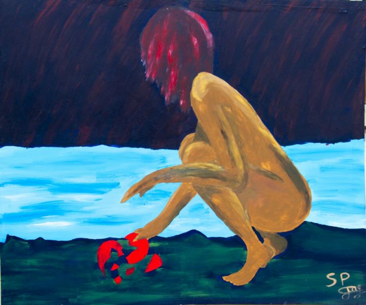 Peinture intitulée "Coeur Brisé" par Paloma Blanca, Œuvre d'art originale