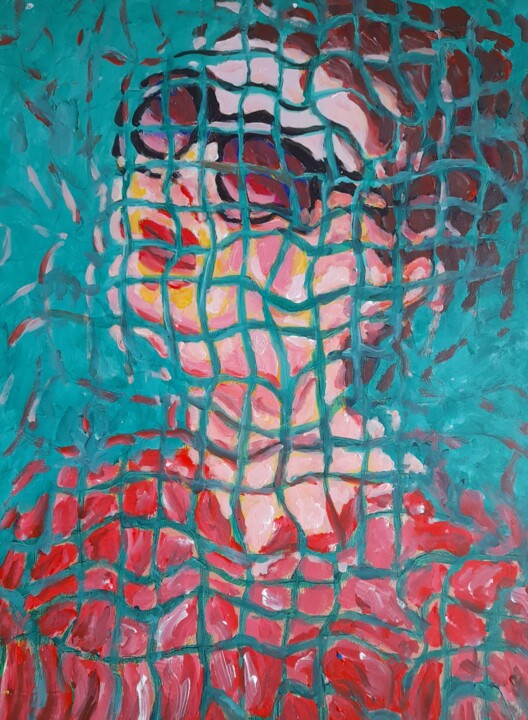 Painting titled "Ritratto di ragazza…" by Paolo Avanzi, Original Artwork, Acrylic Mounted on Wood Stretcher frame
