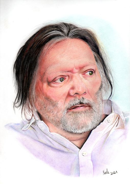 Dibujo titulada "Retrato de Antonio…" por Marlii, Obra de arte original, Lápiz