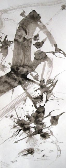 Schilderij getiteld "Après la pluie" door Aachi Aavd, Origineel Kunstwerk, Chinese Kalligrafie