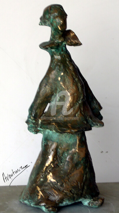 Sculpture titled "Bretonne" by Aventuriero, Original Artwork, Bronze